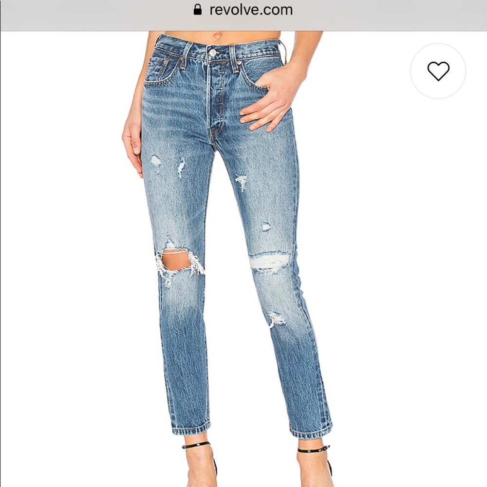 Levi’s 501 Skinny. White oak cone denim.